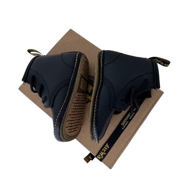 DR. Martens Nordstrom Crib Booties Baby Size 3 Black Auburn Leather Lace Up Boot - Picture 8 of 12